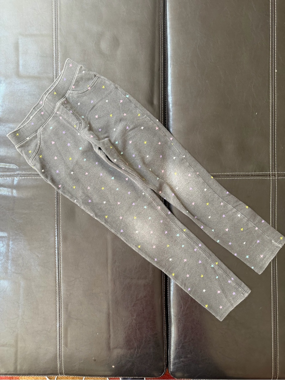 Jumping Beans - Girl’s Gray Leggings with Pastel Star Pattern